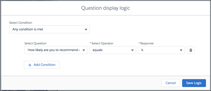 Display Questions Based on Participant Responses