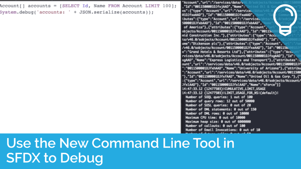 Use the New Command Line Tool in SFDX to Debug