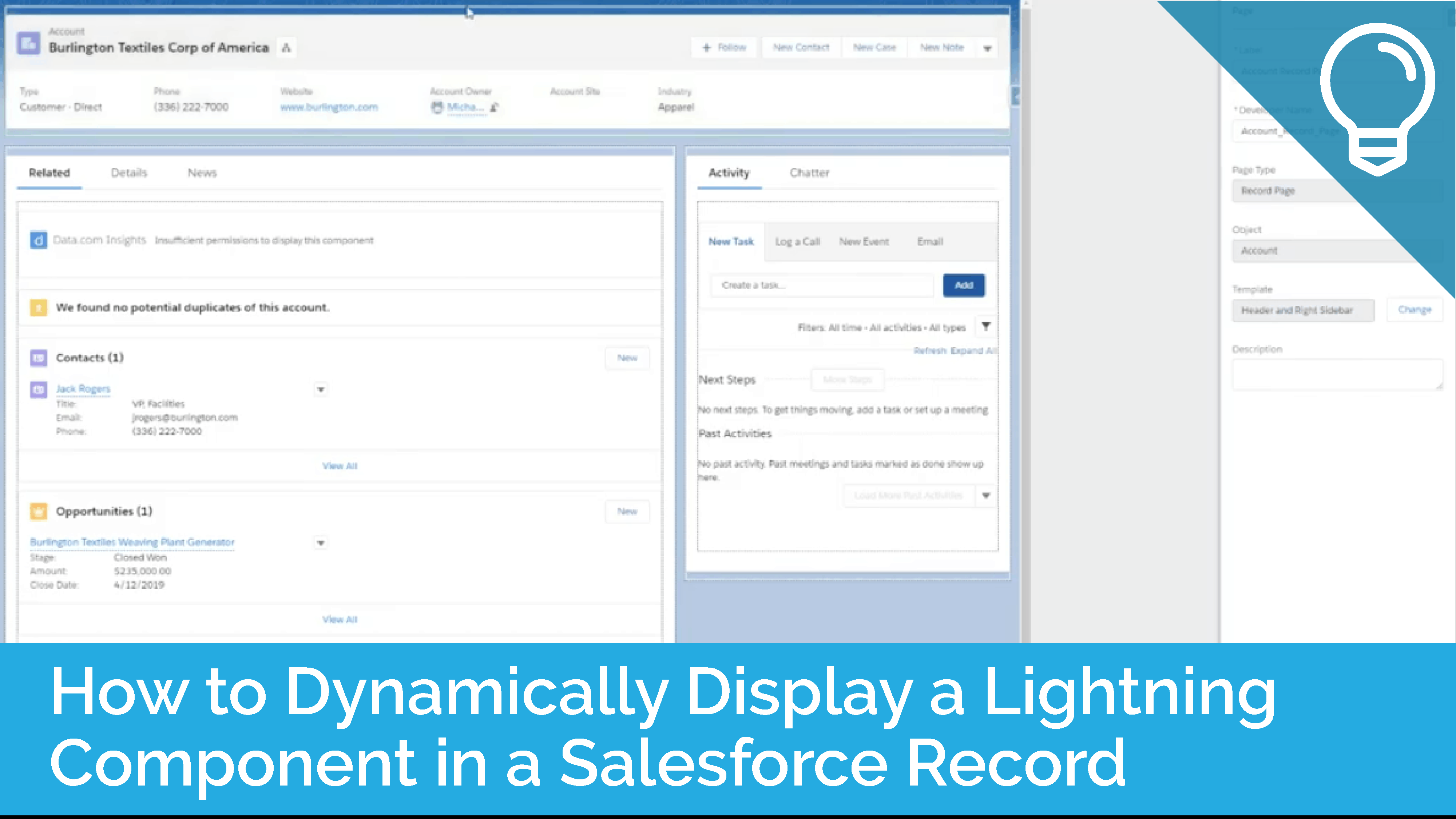 How to Dynamically Display a Lightning Component in a Salesforce Record