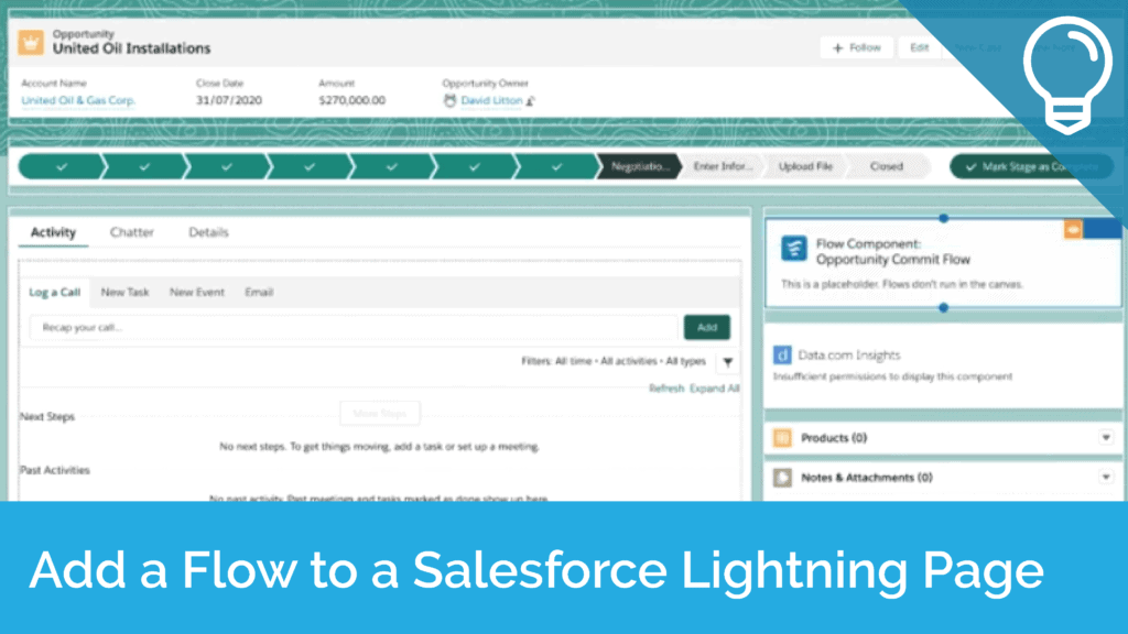Add a Flow to a Salesforce Lightning Page