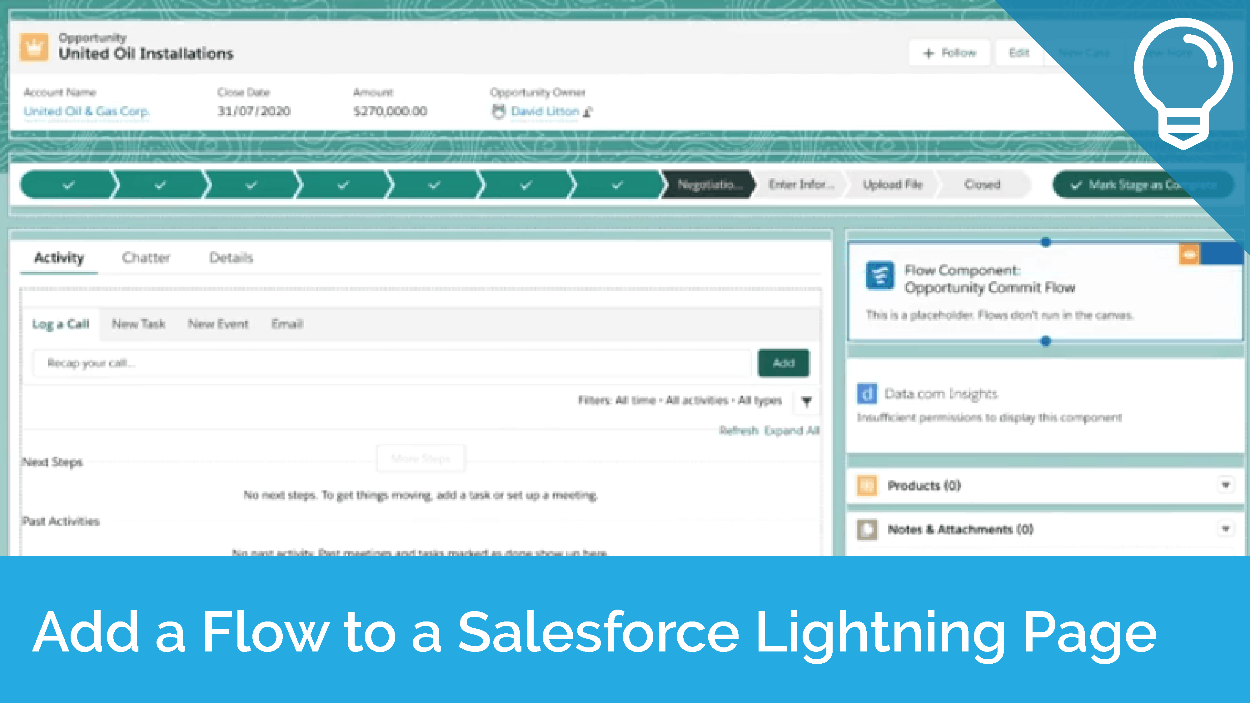 Add a Flow to a Salesforce Lightning Page