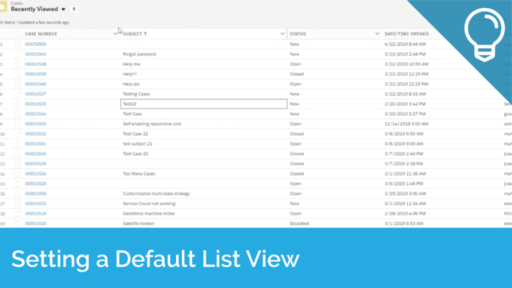 Setting a Default List View
