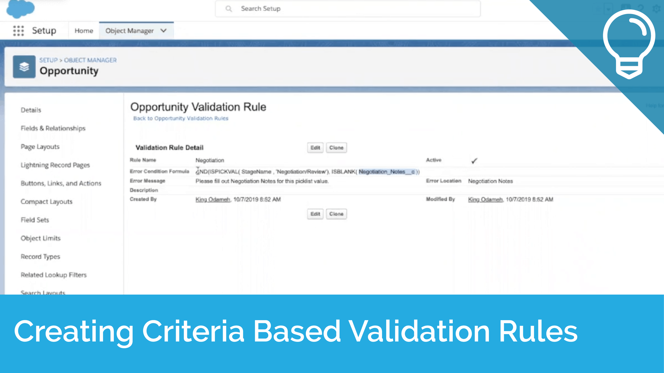 Creating Criteria Based Validation Rules Tip